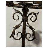 Elegant Vintage Wrought Iron Plant Stand with Intricate Scrollwork