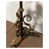 Elegant Vintage Wrought Iron Plant Stand with Intricate Scrollwork