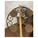 Elegant Vintage Wrought Iron Plant Stand with Intricate Scrollwork