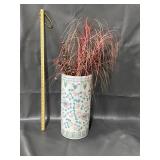 Decorative Ceramic Vase with Floral Design 18"