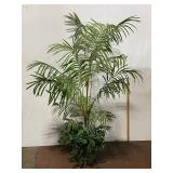 Large Artificial Palm Tree in Woven Basket