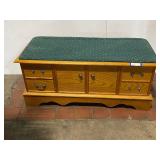 Versatile Wooden Storage Bench with Cushion