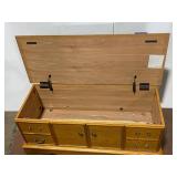 Versatile Wooden Storage Bench with Cushion