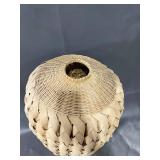 Large Hand-Woven Natural Basket with Lid