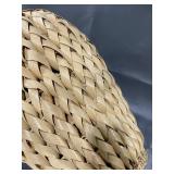 Large Hand-Woven Natural Basket with Lid