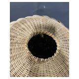 Large Hand-Woven Natural Basket with Lid