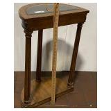 Vintage Half Moon Console Table with Glass Top Panel