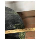 Vintage Round Side Table with Green Marble Top