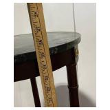 Vintage Round Side Table with Green Marble Top