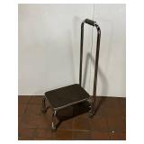 Sturdy Chrome Step Stool with Handle and Non-Slip Platform