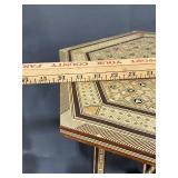 Intricately Designed Octagonal Inlay Wood Stand