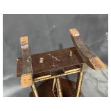 Intricately Designed Octagonal Inlay Wood Stand