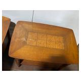 Lane No 1925 Vintage Mid-Century Modern End Table Set Inlay Design