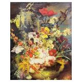 Mixed Media Floral Art on Canvas Lithos #5670