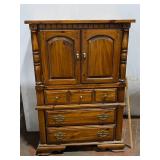 Vintage Wooden Armoire with Drawers and Cabinet Doors