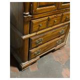 Vintage Wooden Armoire with Drawers and Cabinet Doors