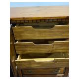 Vintage Wooden Armoire with Drawers and Cabinet Doors