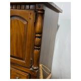 Vintage Wooden Armoire with Drawers and Cabinet Doors