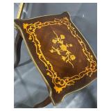 Vintage Marquetry Wooden Side Table with Intricate Inlay Design