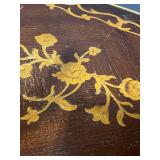 Vintage Marquetry Wooden Side Table with Intricate Inlay Design