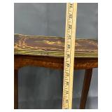 Vintage Marquetry Wooden Side Table with Intricate Inlay Design