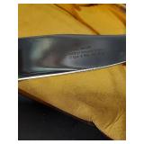 Handmade 440 Stainless Steel Knife Set with Bone Style Handles & Leather Sheath