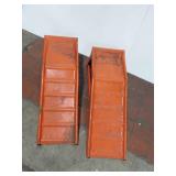 Pair of Bright Orange Heavy-Duty Car Ramps for Garage
