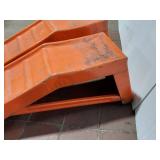 Pair of Bright Orange Heavy-Duty Car Ramps for Garage