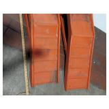 Pair of Bright Orange Heavy-Duty Car Ramps for Garage