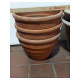 Set of 7 Large Terracotta and Resin Planters Outdoor Garden Decor