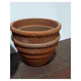 Set of 7 Large Terracotta and Resin Planters Outdoor Garden Decor