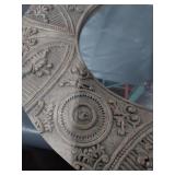 Antique Style Round Mirror with Intricate Frame Design