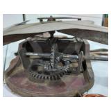Antique Hand Crank Seed Spreader Wood & Metal Design