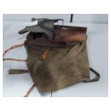 Antique Hand Crank Seed Spreader Wood & Metal Design