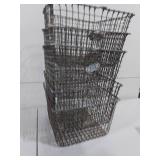 5 Vintage Wire Metal Locker Storage Baskets Rustic Decor Industrial Charm