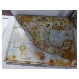 Vintage Corona Map of Mexico Wall Plaque Sign Decor