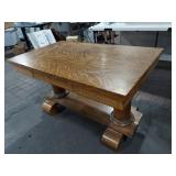 Vintage Tiger Oak Wood Table - Unique Design