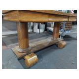 Vintage Tiger Oak Wood Table - Unique Design