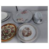 Decorative Plate Set: Vintage Floral, Scenic, Art Deco