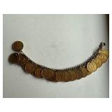 Canadian Penny Coin Bracelet with King George VI 1940s Coins, 75g