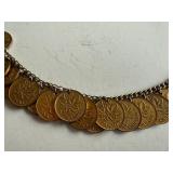 Canadian Penny Coin Bracelet with King George VI 1940s Coins, 75g