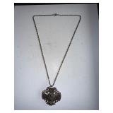 Sterling Silver Ornate Cross Pendant Necklace with Filigree Detailing, 32.4g