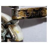 Vintage Milk Glass Leaf Link Bracelet with Gold Tone Setting