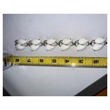 Vintage Milk Glass Leaf Link Bracelet with Gold Tone Setting