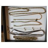 Collection of Vintage Necklaces and Chains with Avon, Les Bernard, and Marvella Markings
