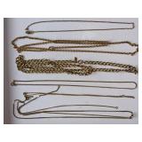 Collection of Gold Tone Necklaces and Chains Assorted Styles