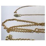 Collection of Gold Tone Necklaces and Chains Assorted Styles