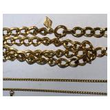 Collection of Gold Tone Necklaces and Chains Assorted Styles