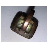 Vintage Mexican Sterling Silver Ring with Large Yellow Gemstone