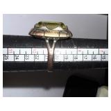 Vintage Mexican Sterling Silver Ring with Large Yellow Gemstone